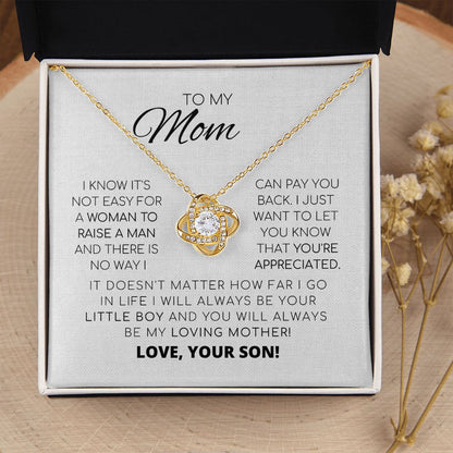 An meine Mama – Du bist unersetzlich – Liebe Knoten Halskette