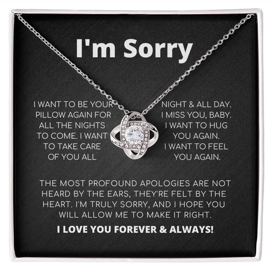 Entschuldigungsgeschenk für Sie – Ich möchte dich wieder spüren – Halskette mit Liebesknoten