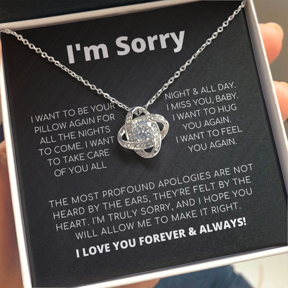 Entschuldigungsgeschenk für Sie – Ich möchte dich wieder spüren – Halskette mit Liebesknoten