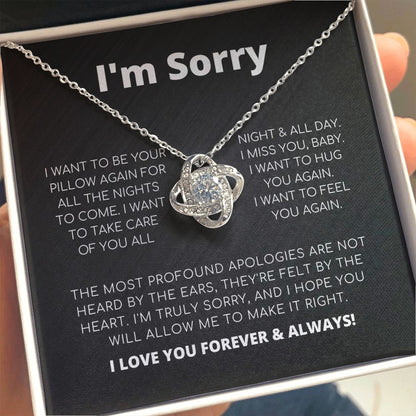 Entschuldigungsgeschenk für Sie – Ich möchte dich wieder spüren – Halskette mit Liebesknoten