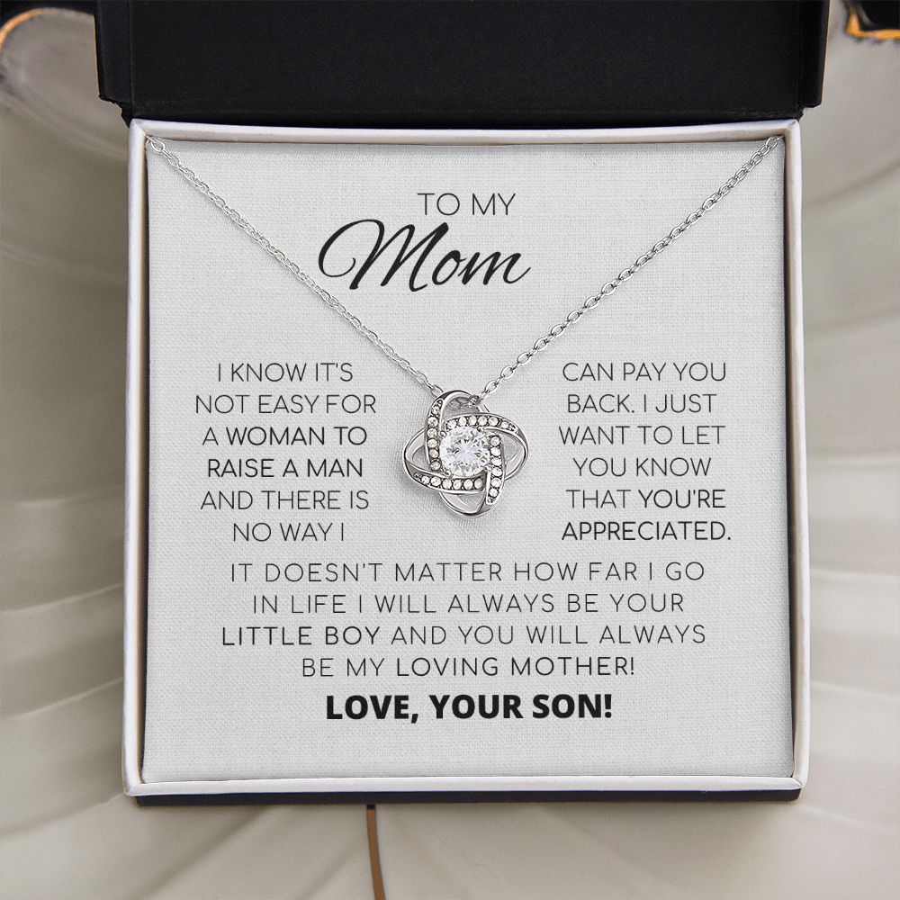 An meine Mama – Du bist unersetzlich – Liebe Knoten Halskette