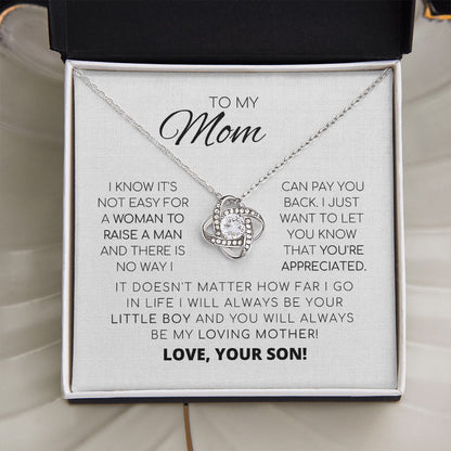 An meine Mama – Du bist unersetzlich – Liebe Knoten Halskette