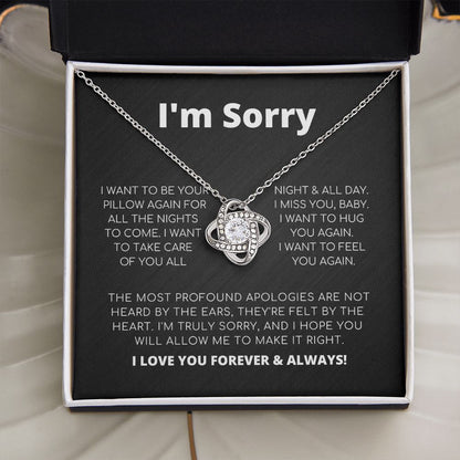 Entschuldigungsgeschenk für Sie – Ich möchte dich wieder spüren – Halskette mit Liebesknoten