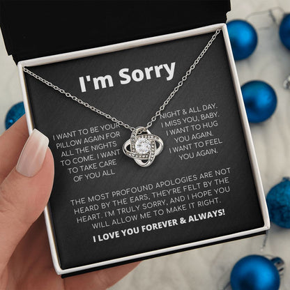 Entschuldigungsgeschenk für Sie – Ich möchte dich wieder spüren – Halskette mit Liebesknoten