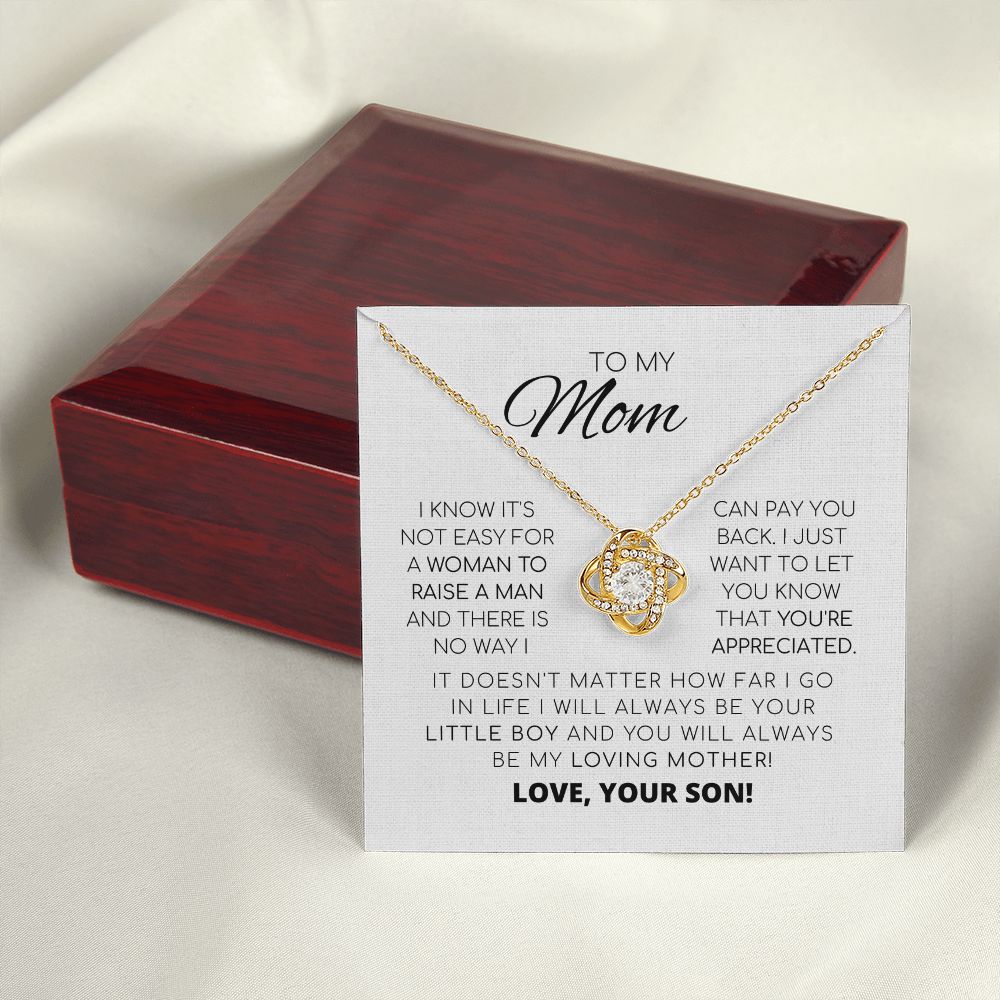 An meine Mama – Du bist unersetzlich – Liebe Knoten Halskette