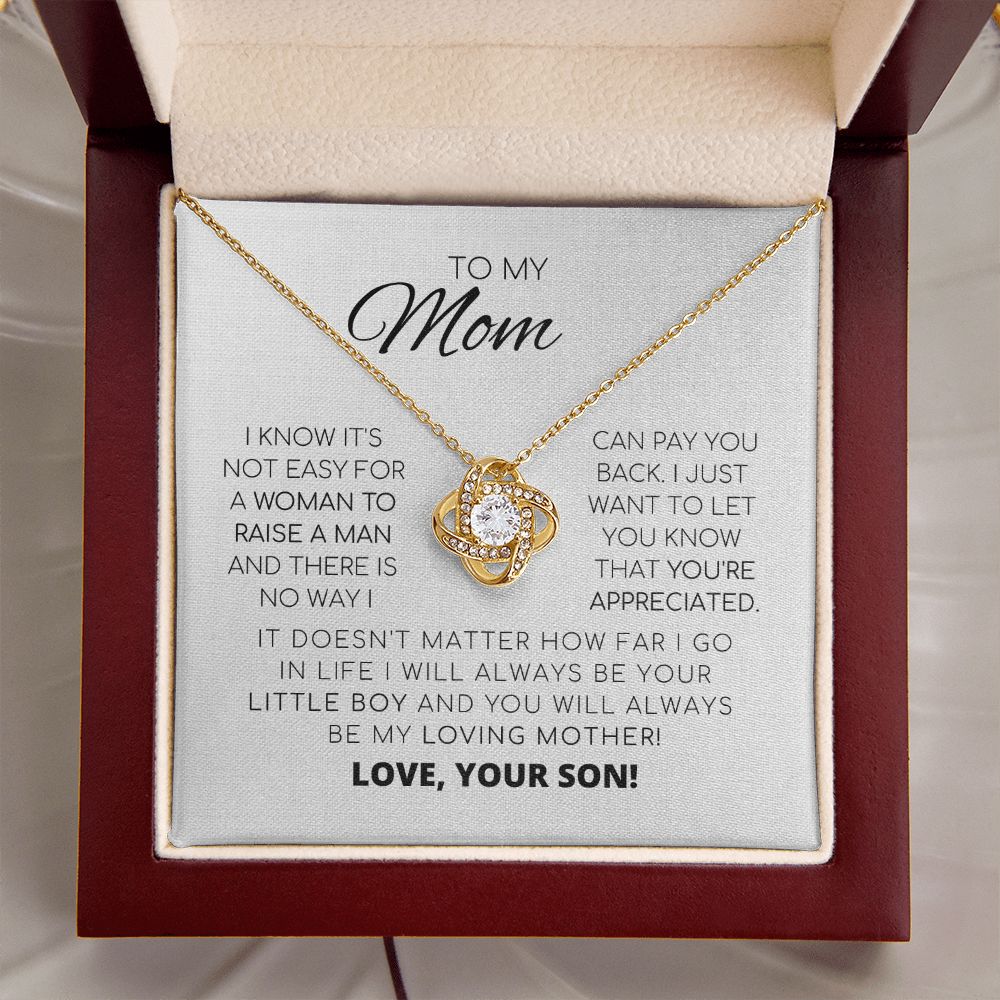 An meine Mama – Du bist unersetzlich – Liebe Knoten Halskette